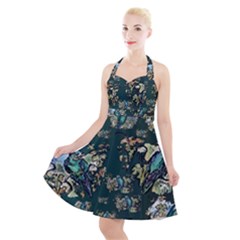 Blue Birds Of Happiness - By Larenard Halter Party Swing Dress  by LaRenard