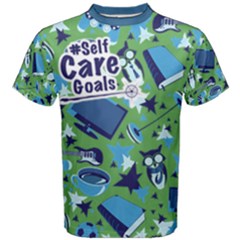 Self Care Goals (Green Pattern) Men s Cotton Tee