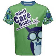 Self Care Goals (green Owl) Men s Cotton Tee by TransfiguringAdoptionStore