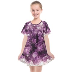 Amethyst Purple Violet Geode Slice Kids  Smock Dress by genx