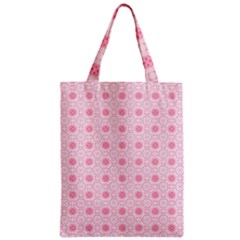 Traditional Patterns Pink Octagon Zipper Classic Tote Bag by Pakrebo
