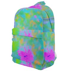 Pink Rose Of Sharon Impressionistic Blue Landscape Garden Classic Backpack by myrubiogarden