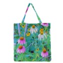 White And Purple Coneflowers And Yellow Rudbeckia Grocery Tote Bag View2