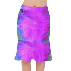 Psychedelic Purple Garden Milkweed Flower Mermaid Skirt