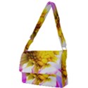 Purple, Pink And White Dahlia With A Bright Yellow Center Full Print Messenger Bag View1