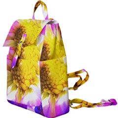 Purple, Pink And White Dahlia With A Bright Yellow Center Buckle Everyday Backpack