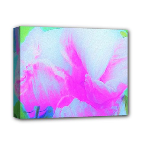 Abstract Pink Hibiscus Bloom With Flower Power Deluxe Canvas 14  X 11  (stretched) by myrubiogarden