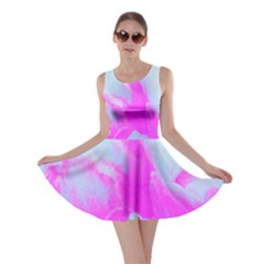 Abstract Pink Hibiscus Bloom With Flower Power Skater Dress by myrubiogarden