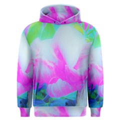 Abstract Pink Hibiscus Bloom With Flower Power Men s Overhead Hoodie by myrubiogarden