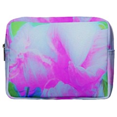 Abstract Pink Hibiscus Bloom With Flower Power Make Up Pouch (large) by myrubiogarden