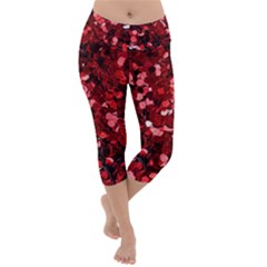 The Ruby Garland Shimmer Lightweight Velour Capri Yoga Leggings by WensdaiAmbrose