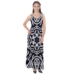 Pattern Star Design Texture Sleeveless Velour Maxi Dress by Pakrebo