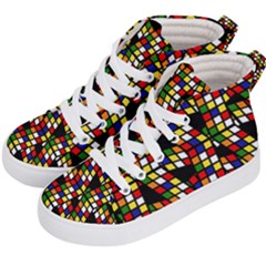 Graphic Pattern Rubiks Cube Cube Kids  Hi-top Skate Sneakers by Pakrebo