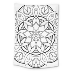 Mandala Drawing Dyes Page Large Tapestry by Pakrebo