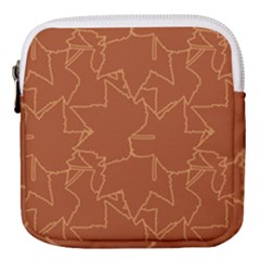 Autumn Leaves Repeat Pattern Mini Square Pouch