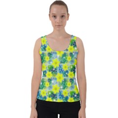 Narcissus Yellow Flowers Winter Velvet Tank Top by Pakrebo