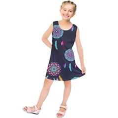 Dreamcatcher Seamless American Kids  Tunic Dress by Pakrebo