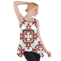 Christmas Wallpaper Background Side Drop Tank Tunic