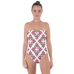 Christmas Wallpaper Background Tie Back One Piece Swimsuit