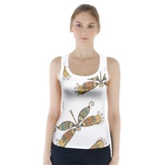 Pattern Dragonfly Background Racer Back Sports Top by Pakrebo