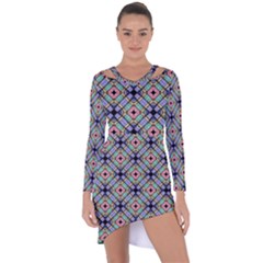 Pattern Wallpaper Background Asymmetric Cut-out Shift Dress