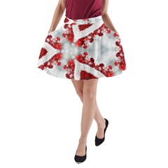 Christmas Background Tile Gifts A-line Pocket Skirt by Pakrebo