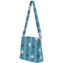 Gardenia Flowers White Blue Zipper Messenger Bag View2