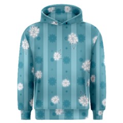 Gardenia Flowers White Blue Men s Overhead Hoodie