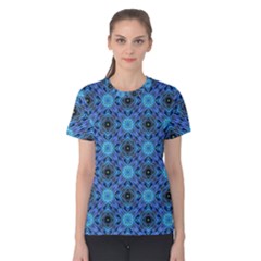 Blue Tile Wallpaper Texture Women s Cotton Tee