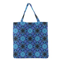 Blue Tile Wallpaper Texture Grocery Tote Bag