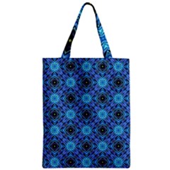 Blue Tile Wallpaper Texture Zipper Classic Tote Bag