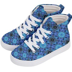 Blue Tile Wallpaper Texture Kids  Hi-Top Skate Sneakers