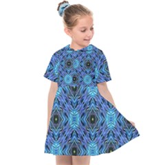 Blue Tile Wallpaper Texture Kids  Sailor Dress