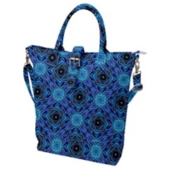 Blue Tile Wallpaper Texture Buckle Top Tote Bag