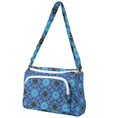 Blue Tile Wallpaper Texture Front Pocket Crossbody Bag