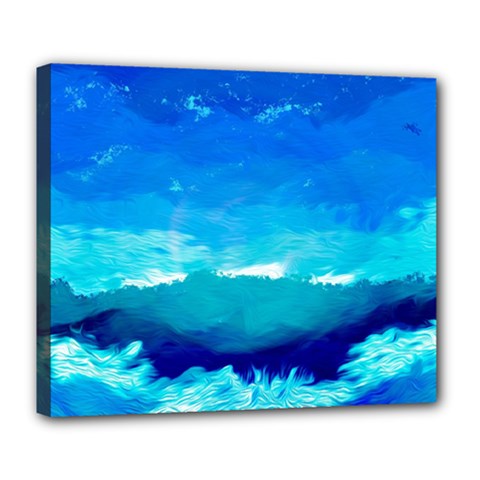 Blue Sky Artwork Drawing Painting Deluxe Canvas 24  X 20  (stretched) by Pakrebo