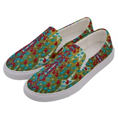 Raining Paradise Flowers In The Moon Light Night Men s Canvas Slip Ons