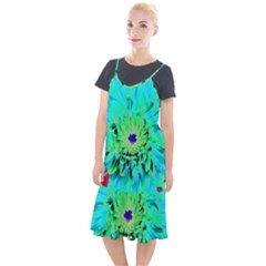 Aqua Cactus Dahlia Camis Fishtail Dress by myrubiogarden