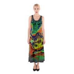 Abstract Transparent Background Sleeveless Maxi Dress by Pakrebo