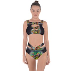 Abstract Transparent Background Bandaged Up Bikini Set  by Pakrebo