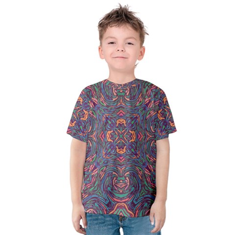 Tile Repeating Colors Textur Kids  Cotton Tee by Pakrebo