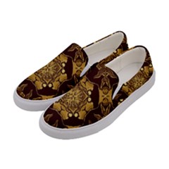 Gold Black Book Cover Ornate Women s Canvas Slip Ons by Pakrebo