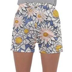 Flowers Pattern Lotus Lily Sleepwear Shorts