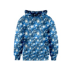 Star Hexagon Blue Deep Blue Light Kids  Pullover Hoodie by Pakrebo