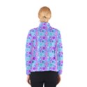 Flowers Light Blue Purple Magenta Winter Jacket View2