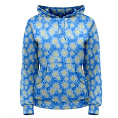 Hydrangea Blue Glitter Round Women s Pullover Hoodie by Pakrebo