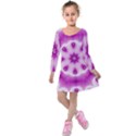 Pattern Abstract Background Art Purple Kids  Long Sleeve Velvet Dress View1
