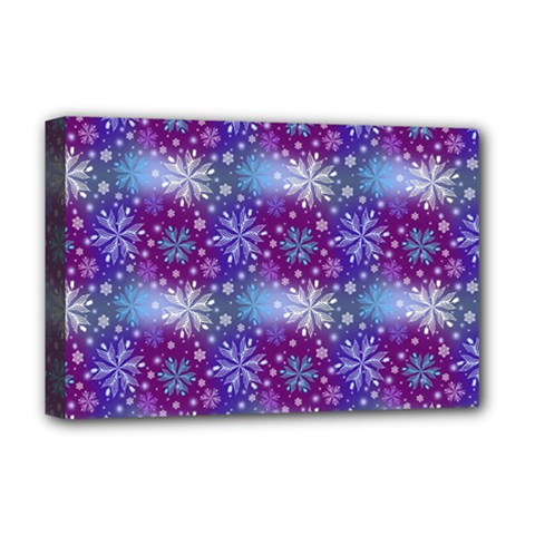 Snow White Blue Purple Tulip Deluxe Canvas 18  X 12  (stretched) by Pakrebo