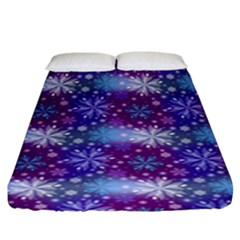 Snow White Blue Purple Tulip Fitted Sheet (king Size) by Pakrebo