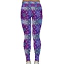 Snow White Blue Purple Tulip Classic Yoga Leggings View2